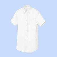 AITOZ(アイトス) ユニセックス 半袖ボタンダウンシャツ ヘリンボーン ホワイト AZ-50404