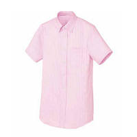 AITOZ（アイトス） ユニセックス 小さいサイズ 半袖ボタンダウンシャツ ヘリンボーン ピンク 3S AZ-50404 1着（直送品）