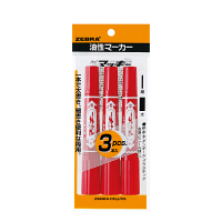 ハイマッキー　太字/細字　赤　油性ペン　P-MO-150-MC-R3 9本 ゼブラ（直送品）