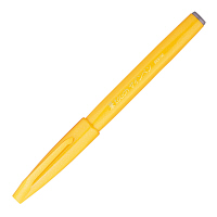 ぺんてる　水性サインペン　筆タッチ　イエロー　SES15C-G　7本　（直送品）