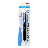 三菱鉛筆uni ジェットストリーム ボールペン 黒軸 3色 0.7mm SXE3-400-07 3本（直送品）