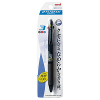 三菱鉛筆uni ジェットストリーム ボールペン 透明ブラック軸 3色 0.38mm SXE3-400-38 3本（直送品）