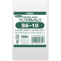HEIKO クリスタルパック S6-10 横60×縦100mm 6750700 OPP袋 透明袋 1袋（100枚入） シモジマ 856-2677