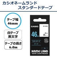 カシオ CASIO ネームランド テープ スタンダード 幅46mm 白ラベル 黒文字 6m巻 XR-46WE