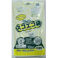 野添産業　スゴエコ袋　70L　半透明　厚さ35μ　3S2527035　1袋（10枚入）