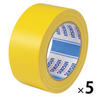 【ガムテープ】 カラー布テープ No.600V 0.22mm厚 幅50mm×長さ25m 黄 積水化学工業 1セット（5巻入）