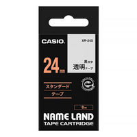 カシオ CASIO ネームランド テープ 透明タイプ 幅24mm 透明ラベル 黒文字 8m巻 XRー24X