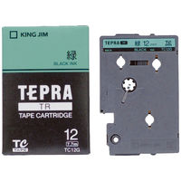 テプラ TEPRA TRテープ　カートリッジ 幅12mm 緑ラベル(黒文字) TC12G 1個 キングジム