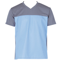 入浴介助用介護ユニフォーム　入浴介護Tシャツ　403340　ブルー　LL　1枚　フットマーク　（取寄品）