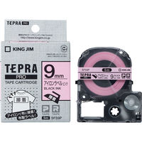 テプラ TEPRA PROテープ アイロンラベル 幅9mm ピンクラベル(黒文字) SFS9P 1個 キングジム（取寄品）