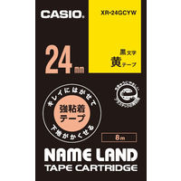 カシオ CASIO ネームランド テープ キレイにはがせる強粘着 幅24mm 黄ラベル 黒文字 8m巻 XR-24GCYW