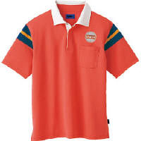 WSP（ダブルエスピー） ユニセックス 半袖ポロシャツ（ワッペン付：67199) オレンジ 65157