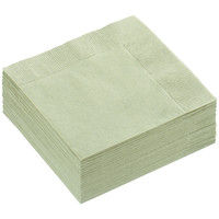 【アウトレット】溝端紙工印刷 カラーナプキン 4つ折り 2PLY オリーブ 1セット（200枚：50枚入×4袋）