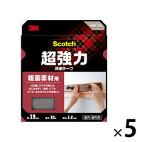 粗面素材用 超強力両面テープ PRO-19R 幅19mm×長さ10m スコッチ 3Mジャパン 1セット（5巻入）