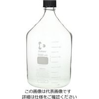 柴田科学 ねじ口瓶丸型白(デュラン(R)) 黒キャップ付 5000mL 2-075-06 1本(1個)（直送品）