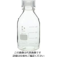 アズワン ねじ口瓶丸型白(デュラン(R)) 透明キャップ付 500mL 2-035-04 1本(1個)（直送品）