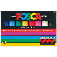 ポスカ 太字角芯8色セット PC8K-8C 水性マーカー 三菱鉛筆 uni（ユニ）