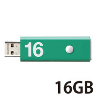 USBメモリ 16GB USB2.0 ノック式 グリーン セキュリティ機能対応 MF-APSU2A16GGR エレコム 1個
