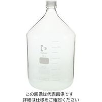 柴田科学 ねじ口瓶丸型白(デュラン(R)) 透明キャップ付 10000mL 2-035-08 1本(1個)（直送品）