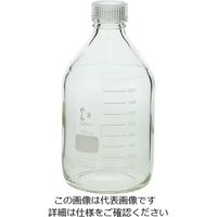 柴田科学 ねじ口瓶丸型白(デュラン(R)) 透明キャップ付 2000mL 2-035-06 1本(1個)（直送品）