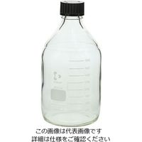 柴田科学 ねじ口瓶丸型白(デュラン(R)) 黒キャップ付 2000mL 2-075-05 1本(1個)（直送品）