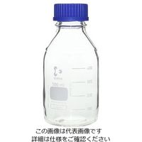アズワン ねじ口瓶丸型白(デュラン(R)) 青キャップ付 500mL 2-077-04 1本(1個)（直送品）