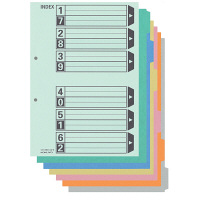 カラー仕切カード（フラットファイル用）A4タテ 6山 シキ-260 100組 コクヨ