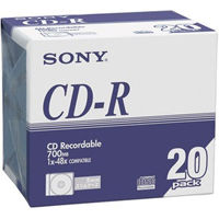 ソニー CDR 700MB ノンプリンタブル スリムケース 20CDQ80DNA 1パック（20枚入）