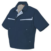 アイトス　半袖ブルゾン（配色）　ディープネイビー×シルバーグレー　AZ5571-008-S　1着（直送品）