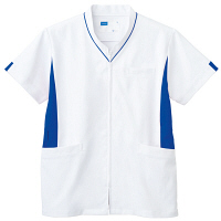 自重堂 男女兼用スクラブ WH12085 ホワイトブルー（ホワイト×ブルー）SS 医療白衣 1枚（取寄品）
