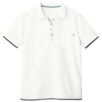 自重堂 半袖ポロシャツ WH90718 オフホワイト S 介護ユニフォーム 1枚（取寄品）