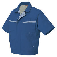 アイトス　半袖ブルゾン（配色）　ロイヤルブルー×ミストバイオレット　AZ5571-006