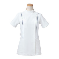 ヤギコーポレーション リゼルヴァ 医療白衣 半袖ケーシージャケット レディス R8444 ネイビー 4L 1枚（取寄品）
