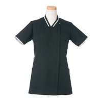 ヤギコーポレーション リゼルヴァ 医療白衣 半袖スクラブジャケット レディス R8446 ブラック M 1枚（取寄品）