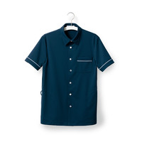 ヤギコーポレーション ユニフィット 介護ユニフォーム 半袖ニットシャツ ユニセックス UF8185 ネイビー XS 1枚（取寄品）