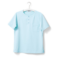 ヤギコーポレーション ユニフィット 介護ユニフォーム 半袖Tシャツ ユニセックス UF8187 ブルー L 1枚（取寄品）
