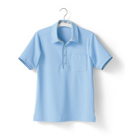ヤギコーポレーション ユニフィット 介護ユニフォーム 半袖ポロシャツ ユニセックス UF8371 ブルー XS 1枚（取寄品）