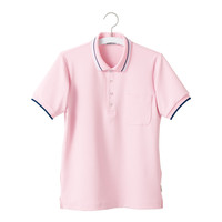 ヤギコーポレーション ユニフィット 介護ユニフォーム 半袖ポロシャツ ユニセックス UF8375 ピンク M 1枚（取寄品）