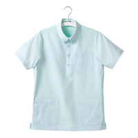 ヤギコーポレーション ユニフィット 介護ユニフォーム 半袖ケアシャツ ユニセックス UF8376 グリーン XS 1枚（取寄品）