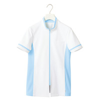 ヤギコーポレーション ユニフィット 介護ユニフォーム 半袖ケアシャツ ユニセックス UF8399 ブルー M 1枚（取寄品）