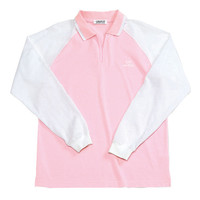 ヤギコーポレーション ユニフィット 介護ユニフォーム 長袖ポロシャツ ユニセックス UF8515 ピンク XXS 1枚（取寄品）