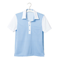 ヤギコーポレーション ユニフィット 介護ユニフォーム 半袖ポロシャツ ユニセックス UF8881 ブルー L 1枚（取寄品）