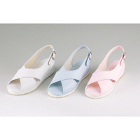 マリアンヌ製靴 ナースサンダル（クロスタイプ） No.9 ホワイト 21.0cm ナースサンダル 1足（取寄品）