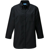 KAZEN（カゼン） レディスシャツ七分袖 ブラック M 611-05 1着（直送品）