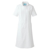 KAZEN ワンピース半袖 （ナースワンピース） 医療白衣 ホワイト×ホワイト S 020-20（直送品）