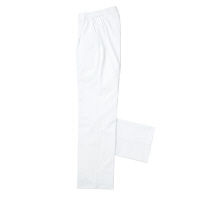 KAZEN レディススラックス 医療白衣 ホワイト L 163-20（直送品）