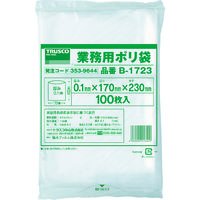 トラスコ中山 TRUSCO 厚手ポリ袋 縦230X横170Xt0.1 透明 (100枚入) B-1723 1袋(100枚) 353-9644（直送品）