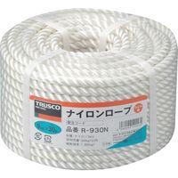 トラスコ中山 TRUSCO ナイロンロープ 3つ打 線径9mmX長さ30m R-930N 1巻 511-2711（直送品）