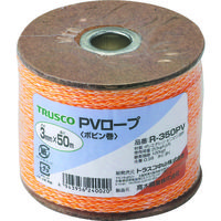 トラスコ中山 TRUSCO PVロープ 3つ打 線径3mmX長さ50m R-350PV 1巻 511-2842（直送品）