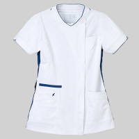 ナガイレーベン ほまれVitamin チュニック 医療白衣 半袖 Tロイヤルブルー M LX-4082（取寄品）